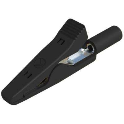 SKS Hirschmann MA 1 Miniatuur-krokodilklem Zwart Klembereik (max.): 4 mm Lengte: 41.5 mm 1 stuk(s)