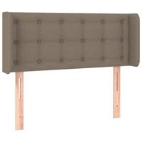 Hoofdbord met randen 103x16x118/128 cm stof taupe - thumbnail