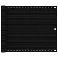 VidaXL Balkonscherm 75x600 cm hdpe zwart - thumbnail