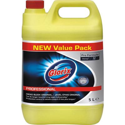 Glorix Pro Formula toiletreiniger dikke bleek Original met chloor, fles van 5 l Glorix Pro Formula toiletreiniger dikke bleek Original met chloor, fles van 5 l