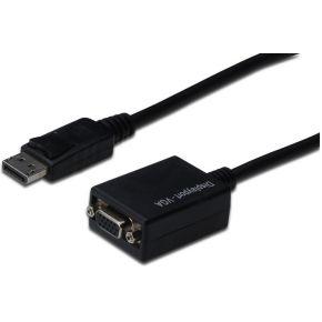 Digitus AK-340410-001-S DisplayPort / VGA Adapter [1x DisplayPort stekker - 1x VGA-bus] Zwart 15.00 cm