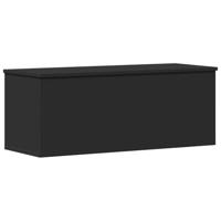 Opbergbox 90x35x35 cm bewerkt hout zwart - thumbnail