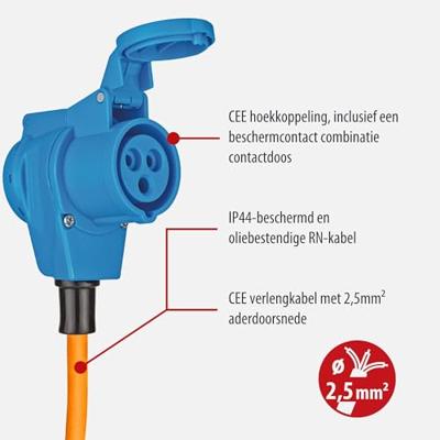 Brennenstuhl CEE verlengsnoer IP44 voor Camping/Maritime 25m oranje H07RN-F 3G2,5 CEE-stekker, haakse koppeling 2 - 1167650525