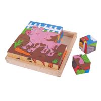 Bigjigs houten blokpuzzel boerderijdieren - thumbnail