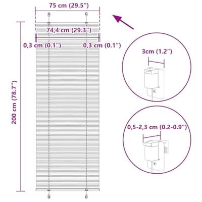 VidaXL Plissé rolgordijn 75x200 cm stofbreedte 74,4 cm bordeauxrood