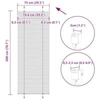 Plissgordijn 75x200 cm stofbreedte 74,4 cm polyester - thumbnail