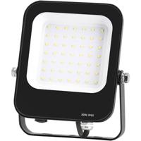 LED Bouwlamp 30W - Schijnwerper Koud Wit 6500K - IP65 Waterdicht - Zwart Aluminium - thumbnail