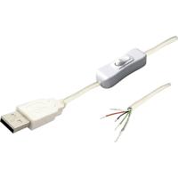 BKL Electronic USB-A 10080119-USB-kabel 2.0 A schakelaar wit stekker, recht 11080119 - thumbnail