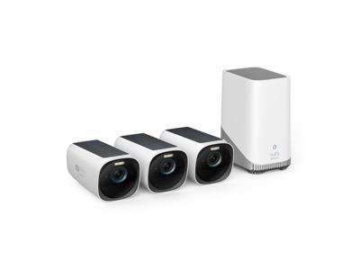 eufy Security eufyCam 3, 4k draadloze bewakingscamera met geïntegreerd zonnepaneel, bewakingscamera met uitbreidbare lokale opslag, nachtzicht in kleur, zonder maandelijkse kosten