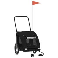 VidaXL Hondenfietstrailer oxford stof en ijzer zwart - thumbnail