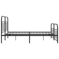 Bedframe met hoofd- en voeteneinde metaal zwart 140x200 cm - thumbnail