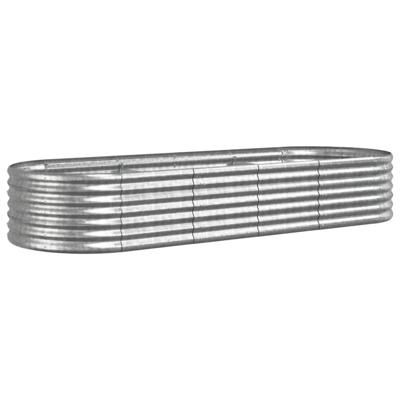 VidaXL Plantenbak 224x80x36 cm gepoedercoat staal zilverkleurig