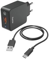 Hama USB-oplader 19.50 W 1x USB-C Zwart Binnen - thumbnail
