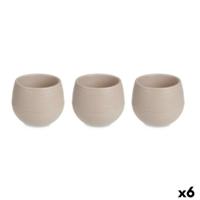 Pottenset Ibergarden Taupe Plastic 12 x 12 x 11 cm 38 x 11 x 12,5 cm (6 Stuks) - thumbnail