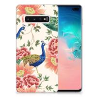 TPU Hoesje voor Samsung Galaxy S10 Plus Pink Peacock - thumbnail