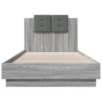 Bedframe met hoofdeinde bewerkt hout grijs sonoma 100x200 cm - thumbnail