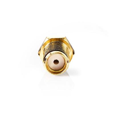 SMA-Connector | Recht | Female | Verguld | 50 Ohm | Krimp | Diameter kabelinvoer: 2.55 mm | Metaal | Goud | 2 Stuks SMA-Connector | Recht | Female | Verguld | 50 Ohm | Krimp | Diameter kabelinvoer: 2.55 mm | Metaal | Goud | 2 Stuks