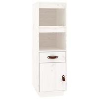 Hoge kast 34x40x108,5 cm massief grenenhout wit - thumbnail