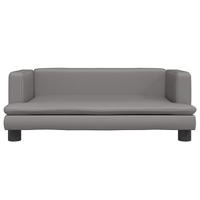 Kinderbank 80x45x30 cm kunstleer grijs - thumbnail