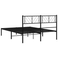 Bedframe met hoofdbord metaal zwart 120x190 cm - thumbnail