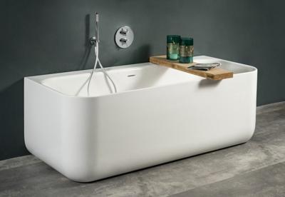 Half-vrijstaand bad Xenz Taylor | 180x80 cm | Incl.Badafvoer-Zwart mat | Sleuf overloop | Acryl | Glans wit Half-vrijstaand bad Xenz Taylor | 180x80 cm | Incl.Badafvoer-Zwart mat | Sleuf overloop | Acryl | Glans wit