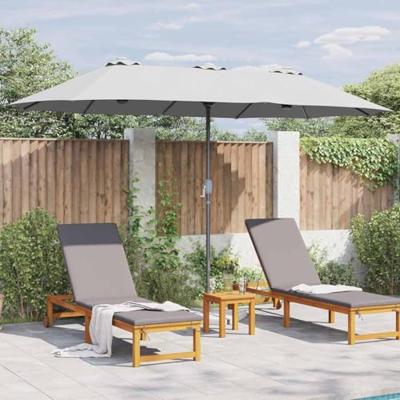 VidaXL Tuinparasol zand 370 x 197 x 239 cm polyester en aluminium VidaXL Tuinparasol zand 370 x 197 x 239 cm polyester en aluminium