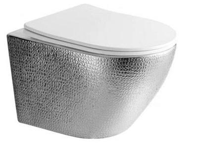 Wandcloset Best Design Royal-Zilver 49 Rimfree Inclusief Zitting Glans Wit/Zilver Wandcloset Best Design Royal-Zilver 49 Rimfree Inclusief Zitting Glans Wit/Zilver