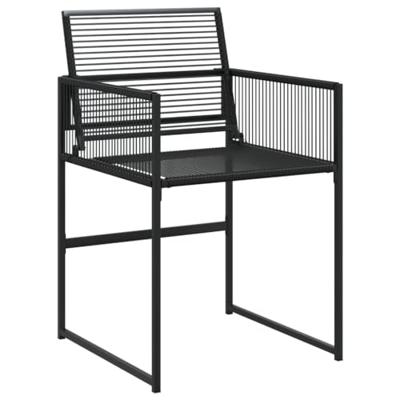 Tuinstoelen 4 st poly rattan zwart