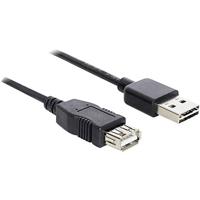 DeLOCK easy-usb-a 2.0 male > usb-a 2.0 female verlengkabel (zwart, 1 meter) - thumbnail