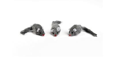 Pluche muisjes 3 stuks kattenspeelgoed - Wit