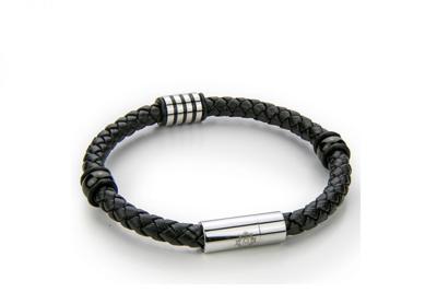 Monomen Men's Genuine Nappa Leather Bracelet MM10828SB