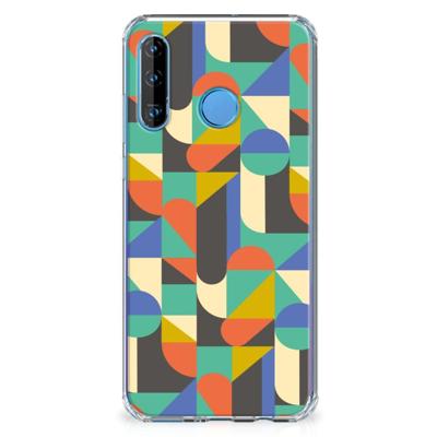 Huawei P30 Lite Doorzichtige Silicone Hoesje Funky Retro Huawei P30 Lite Doorzichtige Silicone Hoesje Funky Retro