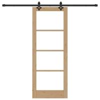 Schuifdeur Bruin 78 x 202 cm Hout en metaal - thumbnail