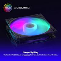 endorfy Fluctus 120 PWM ARGB PC-ventilator Zwart (b x h x d) 120 x 120 x 25 mm Incl. LED-verlichting - thumbnail