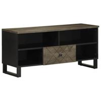 Tv-meubel 100x33x46 cm massief mangohout zwart - thumbnail