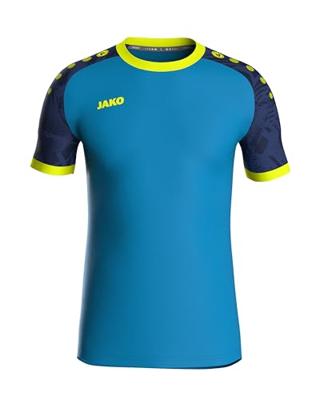 JAKO 4224 Shirt Iconic Km - Jako-Blauw/Marine/Fluogeel - S