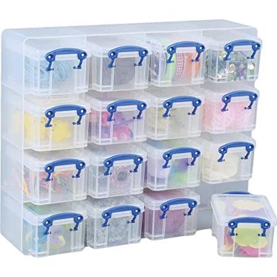 Really Useful Box muurkubus met 16 opbergdozen van 0,3 liter, transparant Really Useful Box muurkubus met 16 opbergdozen van 0,3 liter, transparant
