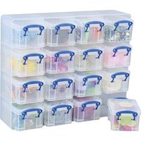 Really Useful Box muurkubus met 16 opbergdozen van 0,3 liter, transparant - thumbnail