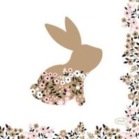 Duni Servetten Blooming Bunnies 24x24cm - thumbnail