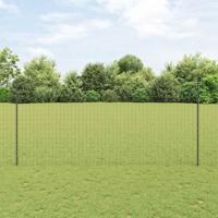 VidaXL Hek met paal grijs 1,4 x 10 m staal en pvc - thumbnail