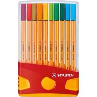 Fineliner stabilo point 88/20 etui gl/rd f assorti | 10 stuks - thumbnail