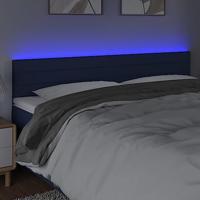 Hoofdbord LED 200x5x78/88 cm stof blauw - thumbnail