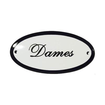Deurbord emaille ovaal gebold Dames