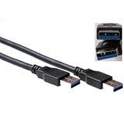 USB 3.0 A Male - A Male kabel 2 meter zwart USB 3.0 A Male - A Male kabel 2 meter zwart