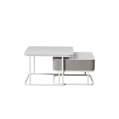 Hoofdtafel Home ESPRIT Wit 70 x 70 x 45 cm