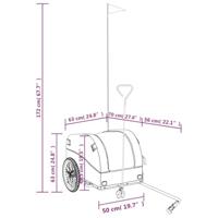 Fietstrailer 45 kg ijzer zwart en grijs - thumbnail