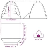 VidaXL Strandtent 3-persoons waterdicht azuurblauw - thumbnail