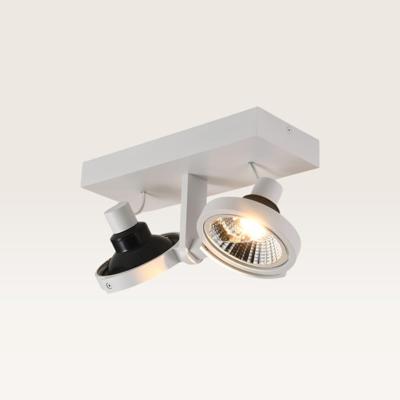 Plafondlamp Telesto bianco II - GU10-fitting - IP20 voor binnen - Wit - Aluminium - Dubbele spotlight