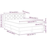Boxspring bed met matras Donkerbruin en Wit 140 x 200 cm Stof - thumbnail