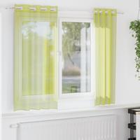 Gordijnen voile met doorvoertules 2 st 140x175 cm appelgroen - thumbnail